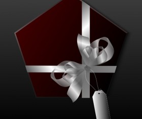 Polygon gift box with colored ribbon bow vector 06