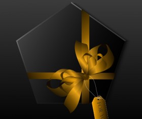 Polygon gift box with colored ribbon bow vector 11