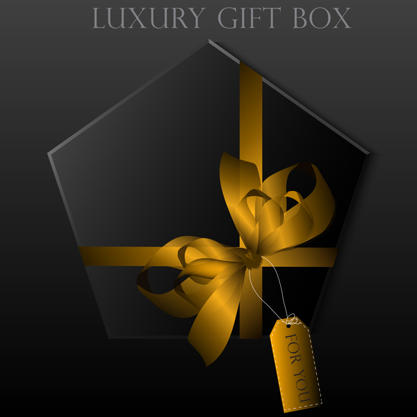 Polygon gift box with colored ribbon bow vector 11