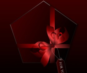 Polygon gift box with colored ribbon bow vector 12