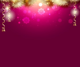 Purple christmas background with golden decor vector