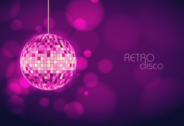 Purple neon ball with purple background vector