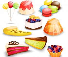 Realistic colored cake vector material 01