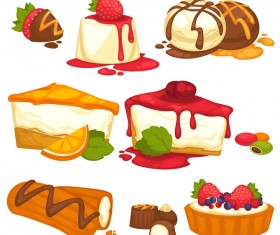 Realistic colored cake vector material 03