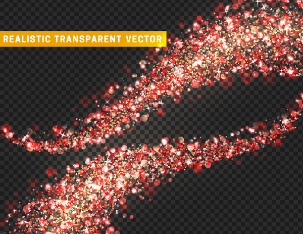 Realstic transparent glitter light dots vector illustration 01