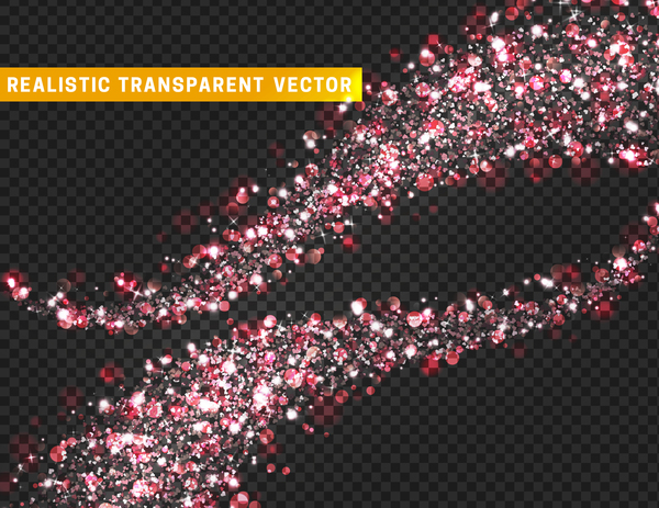 Realstic transparent glitter light dots vector illustration 02