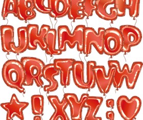 Red balloon alphabet vector