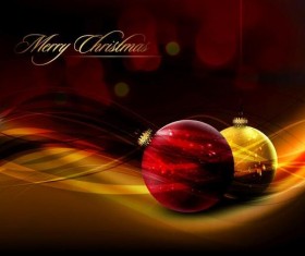 Red christmas ball with abstract vector 02