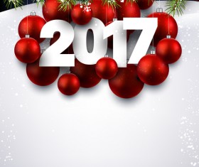 Red christmas ball with xmas baubles vector