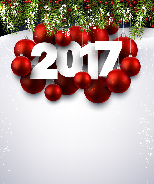 Red christmas ball with xmas baubles vector