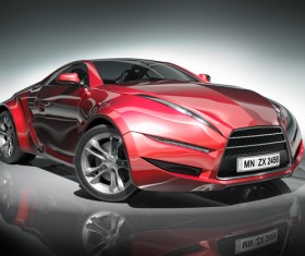 Red sports car Stock Photo