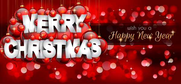 Red styles christmas with new year background art vector