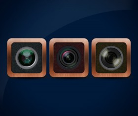 Retro camera lens psd material