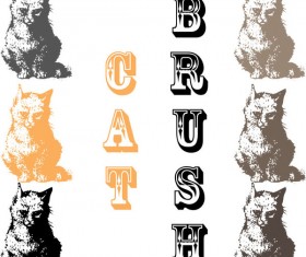 Retro cat photoshop brushes