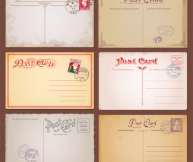 Retro postercard template vector material 02