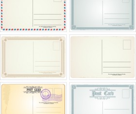 Retro postercard template vector material 03