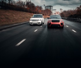Road driving high-end cars HD picture