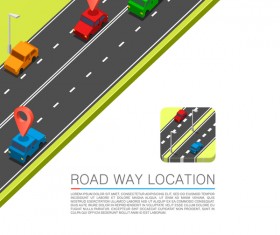 Road way location coordinate infographic vector 01