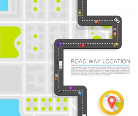 Road way location coordinate infographic vector 03