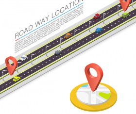 Road way location coordinate infographic vector 06