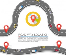 Road way location coordinate infographic vector 11