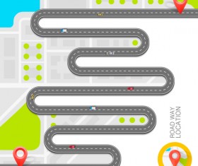 Road way location coordinate infographic vector 12