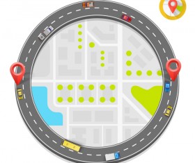 Road way location coordinate infographic vector 13