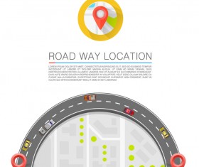 Road way location coordinate infographic vector 14