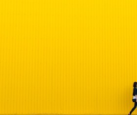People with yellow walls Stock Photo