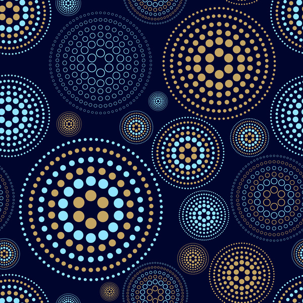 Round dots cricle seamless pattern vector 01