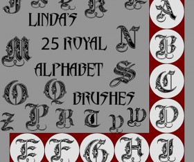 Royal alphabet photoshop brushes