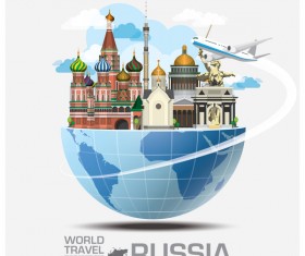 Russia travel vector template