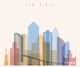 San Diego building vector illustration