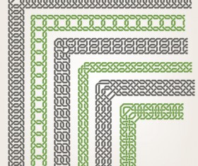 Seamless corners borders decor vector 01