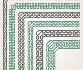 Seamless corners borders decor vector 02