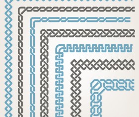 Seamless corners borders decor vector 03