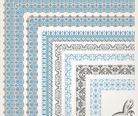 Seamless corners borders decor vector 04