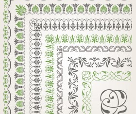 Seamless corners borders decor vector 05