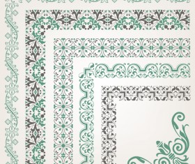 Seamless corners borders decor vector 06