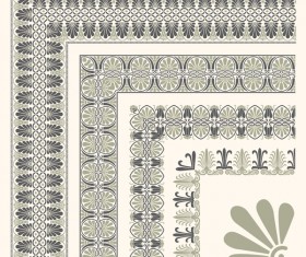 Seamless corners borders decor vector 07