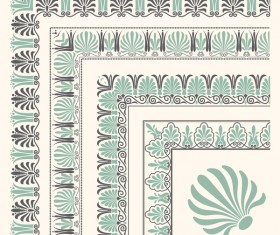 Seamless corners borders decor vector 10