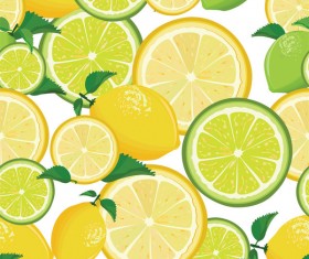 Seamless pattern with lemon and lime vector