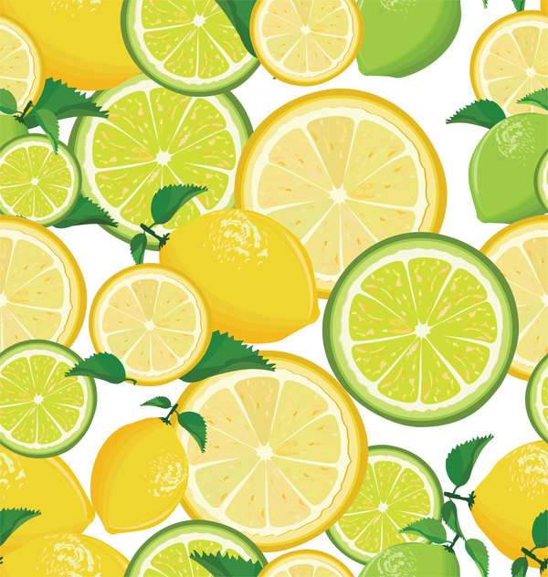 Seamless pattern with lemon and lime vector