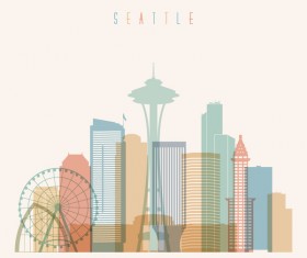 Seattle building vector illustration
