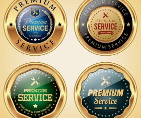 Service badges golden vector