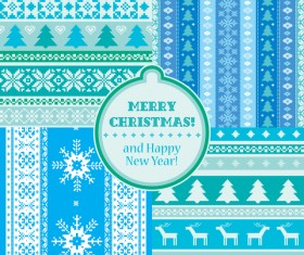 Set of Christmas patterns seamless vector material 01