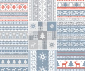 Set of Christmas patterns seamless vector material 02