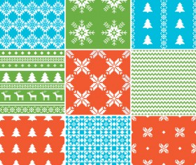 Set of Christmas patterns seamless vector material 03