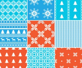 Set of Christmas patterns seamless vector material 04