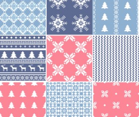 Set of Christmas patterns seamless vector material 07